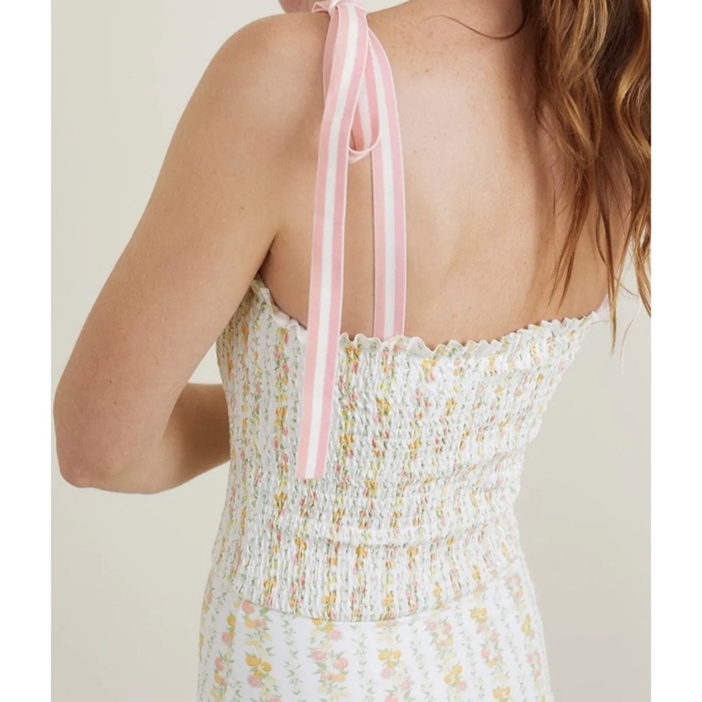 Minnow Swim Women's Linear Citrus Smocked One Piece - Picture 3 of 8